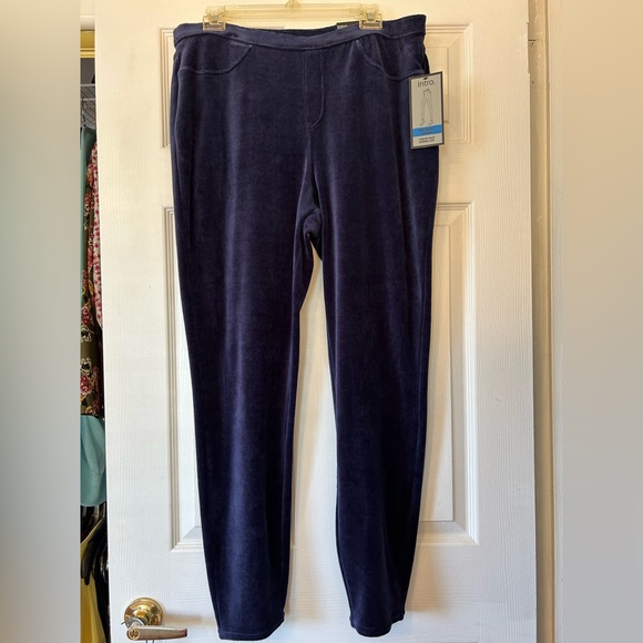NWT Velvet Leggings navy blue size XL - Picture 2 of 10